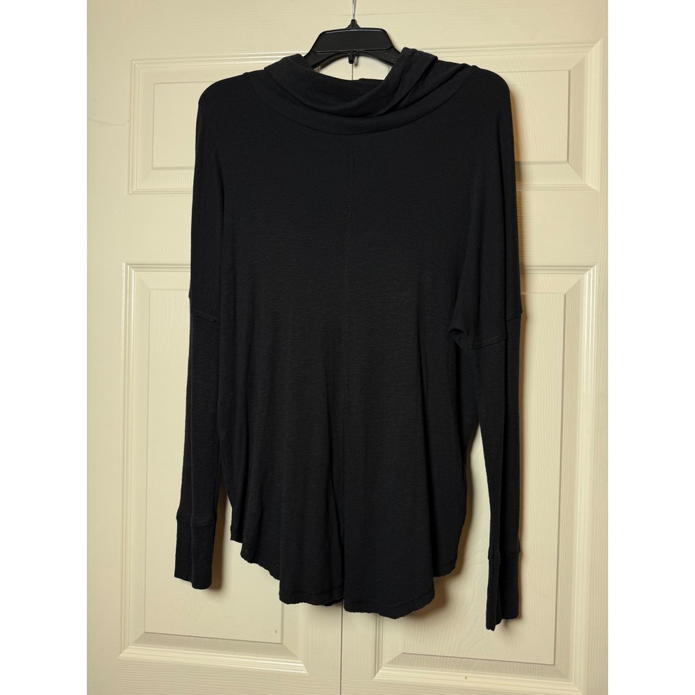 Maison Cinqcent 500 Denim Black Cowl Neck Long Sleeve‎ Top Large